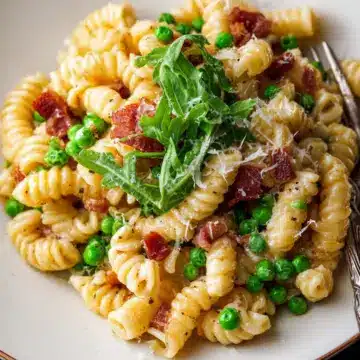 Creamy Pasta with Peas and Pancetta