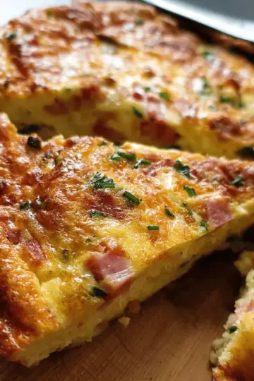 Crustless Quiche – Ham and Cheese
