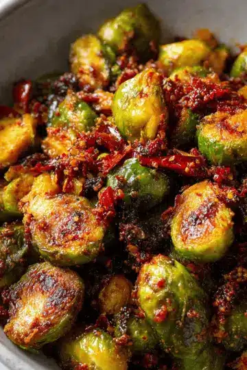 Chili Crisp Brussels Sprouts