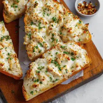 Chicken Alfredo Garlic Bread