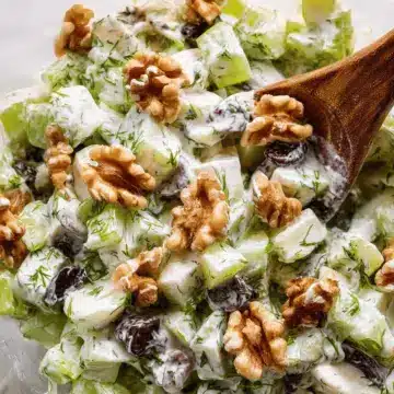 Creamy Celery Salad with Walnuts and Raisins