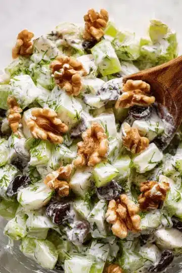 Creamy Celery Salad with Walnuts and Raisins