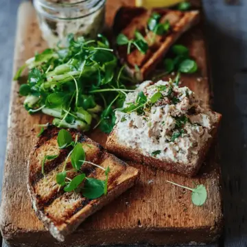 Smoked mackerel pate with griddled toast and cress salad