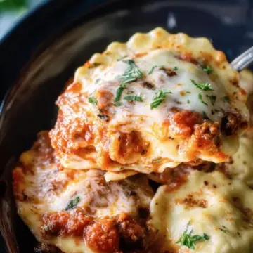 Easy (4-ingredient!) Slow Cooker Ravioli Lasagna