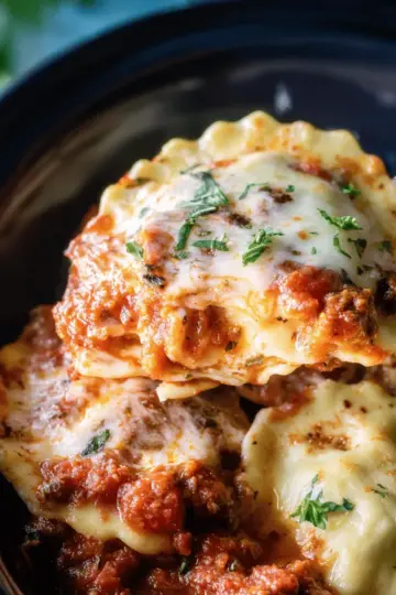 Easy (4-ingredient!) Slow Cooker Ravioli Lasagna