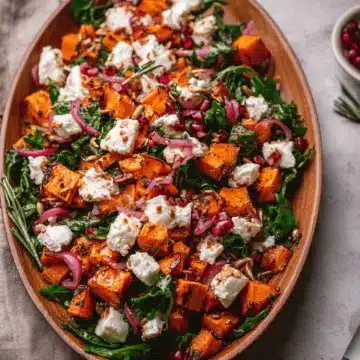 Roasted Sweet Potato Goat Cheese Salad