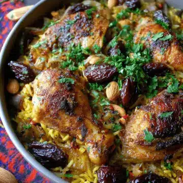 Moroccan Chicken and Rice with Dates & Olives