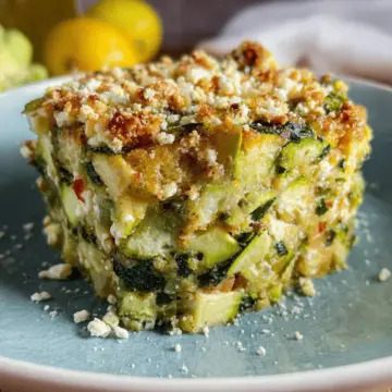 Baked Zucchini, Spinach, and Feta Casserole