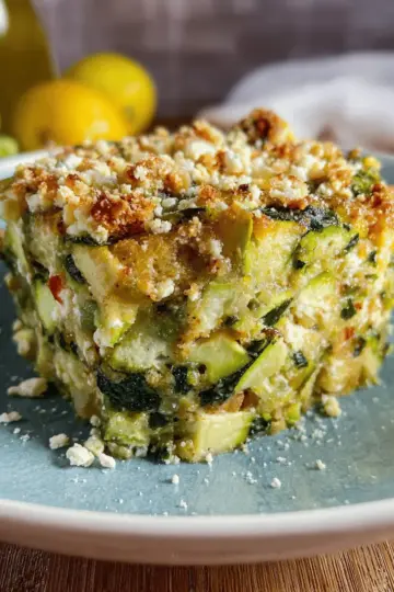 Baked Zucchini, Spinach, and Feta Casserole