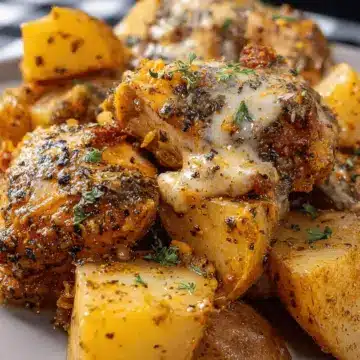 Crockpot Garlic Parmesan Chicken and Potatoes