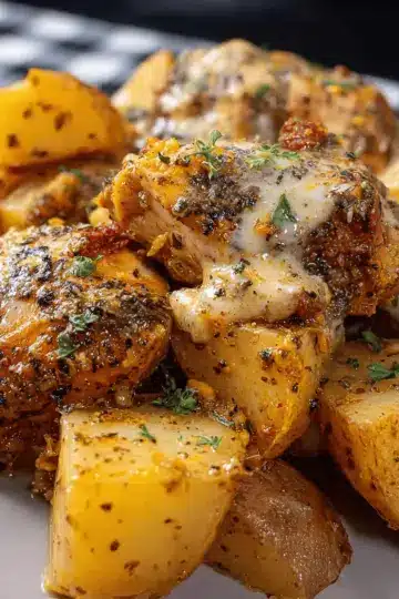 Crockpot Garlic Parmesan Chicken and Potatoes