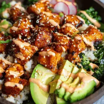 Crispy Bang Bang Salmon Bites Bowls