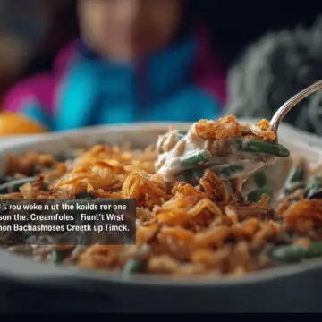 Green Bean Casserole with Mushroom Béchamel & Crispy Onions