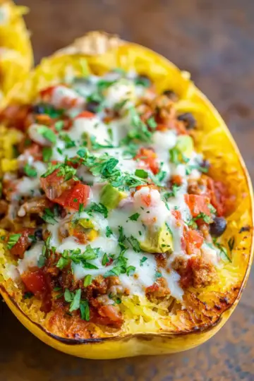 Taco Spaghetti Squash Boats