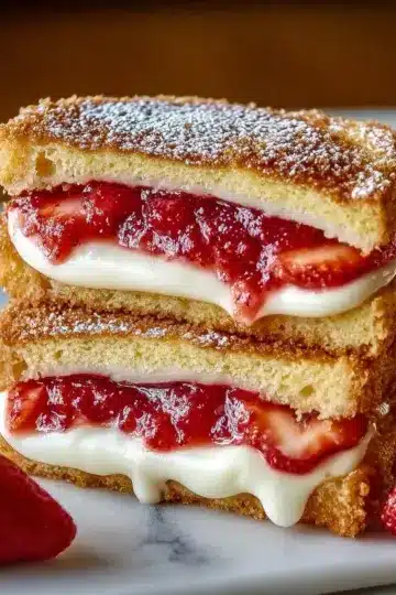 Fried Strawberry Cheesecake Sandwiches