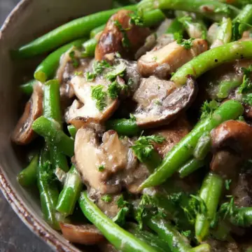 Creamy Green Beans and Mushrooms