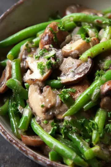 Creamy Green Beans and Mushrooms