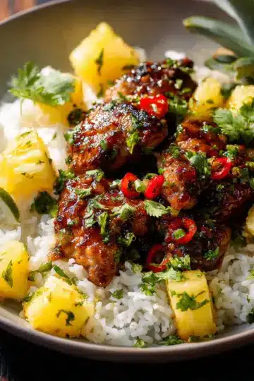 30 Minute Pineapple Chicken with Coconut Rice
