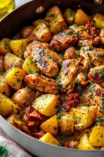 Garlic Butter Chicken and Potato Skillet