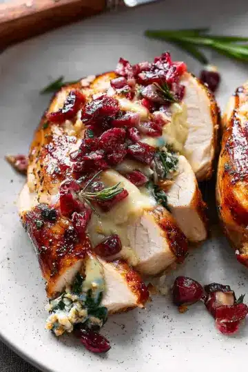 Cranberry Brie Stuffed Chicken Breasts