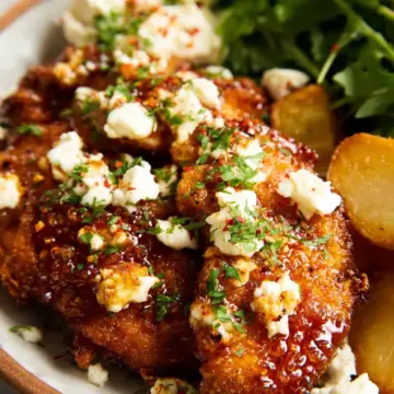 Crispy Hot Honey Feta Chicken