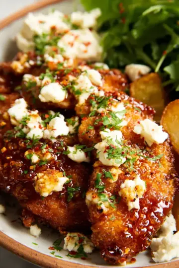 Crispy Hot Honey Feta Chicken