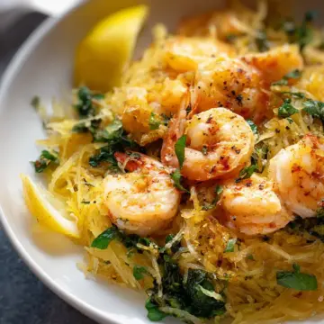 Spaghetti Squash Shrimp Scampi