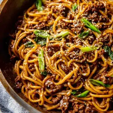 Mongolian Ground Beef Noodles