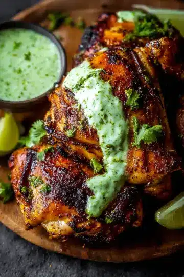 Peruvian Chicken with Green Sauce