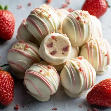 5 Ingredient Strawberry Cheesecake Truffles