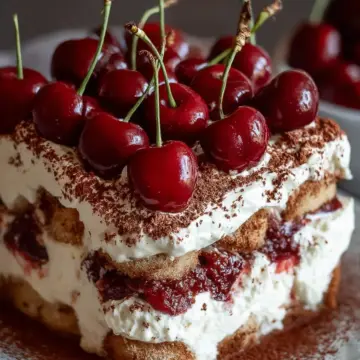 Easy Homemade Cherry Amaretto Tiramisu
