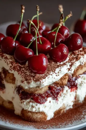 Easy Homemade Cherry Amaretto Tiramisu