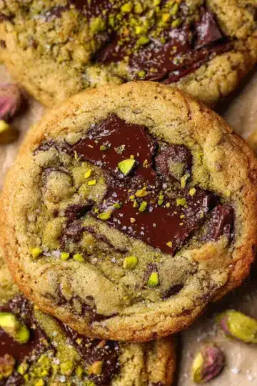 Salted Pistachio Chocolate Chunk Cookies