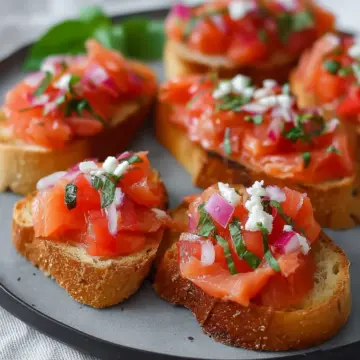 Smoked salmon bruschetta