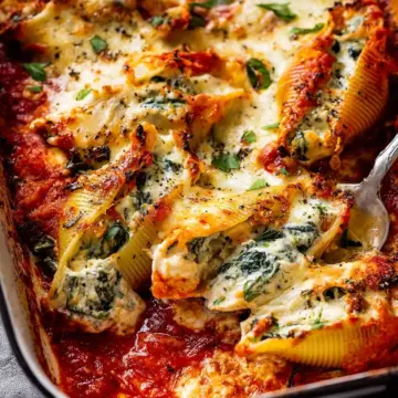 Spinach ricotta stuffed shells