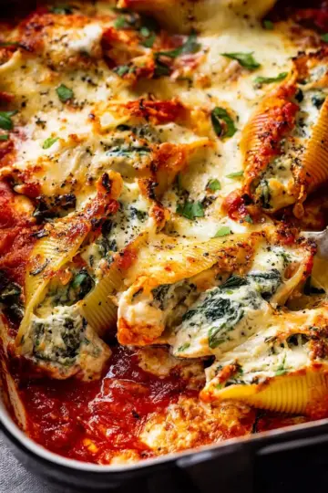 Spinach ricotta stuffed shells
