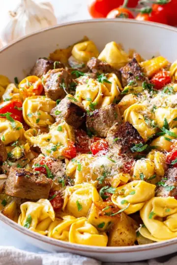 Garlic Parmesan Steak Tortellini