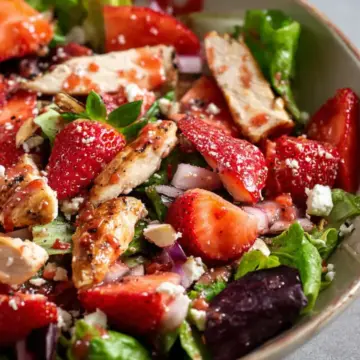 Strawberry Chicken Salad with Strawberry Balsamic Dressing