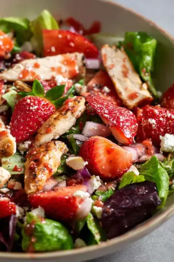 Strawberry Chicken Salad with Strawberry Balsamic Dressing