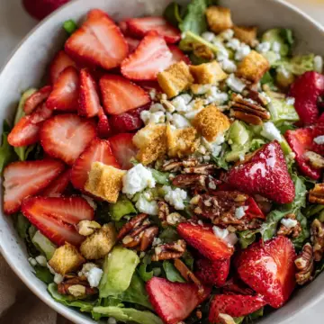 Strawberry Crunch Salad with Champagne Vinaigrette.