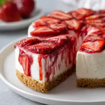 No Bake Strawberry Cheesecake
