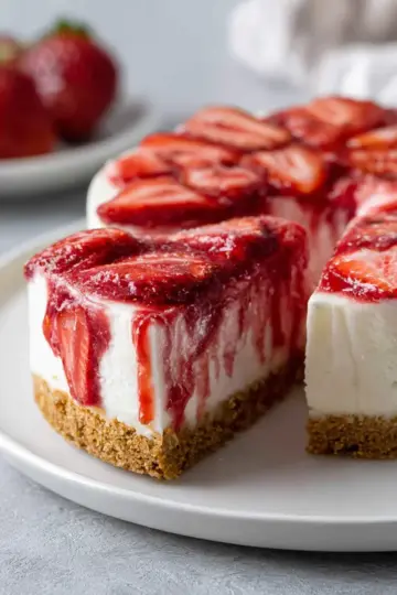 No Bake Strawberry Cheesecake