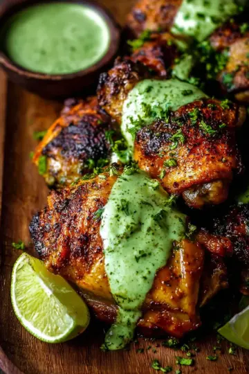Peruvian Chicken with Green Sauce