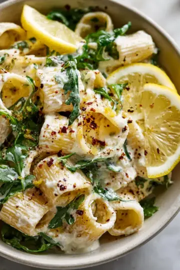 Lemon Ricotta Pasta With Arugula