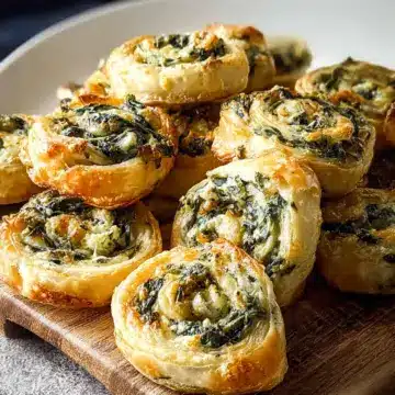 Puff Pastry Spinach Artichoke Pinwheels