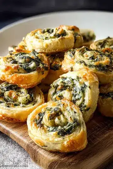 Puff Pastry Spinach Artichoke Pinwheels