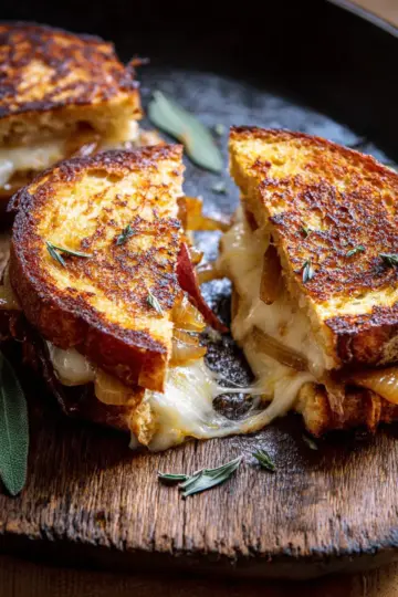 French Onion and Apple Grilled Cheese.