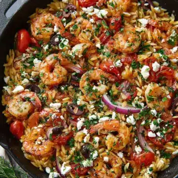 Greek Shrimp with Orzo and Feta