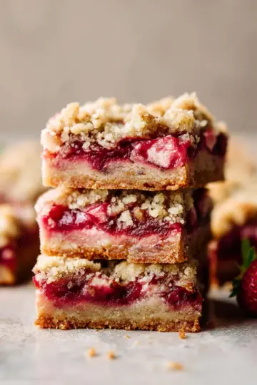 Strawberry Rhubarb Crumb Bars