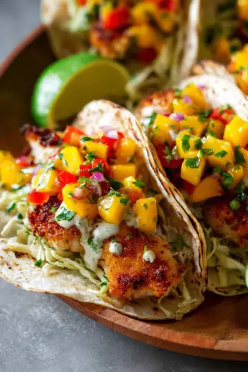 Baja Fish Tacos with Mango Salsa